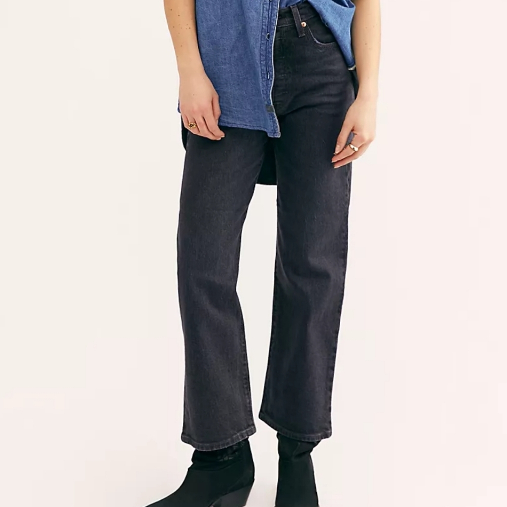 Levi's Ribcage Jeans Black Feeling Cagey - Picture 2 of 12